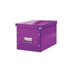 Bote de rangement carton leitz click & store wow cube format l violet