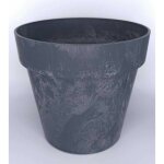 Pot de fleurs rond - cube - effet b�ton - diam�tre 14cm