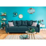 Bobochic - lena - canap 3 places convertible - avec coffre - en tissu style scandinave