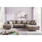 Bobochic - lena - canap d'angle panoramique convertible - avec coffre - 7 places - droit