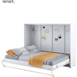 Bim furniture - lenart lit escamotable concept pro cp04 140x200 horizontal blanc brillant