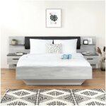 Les tendances - lit adulte 140x190 cm + 2 chevets et tete de lit en simili - decor chene - l 195, 7 x ...
