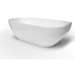 Swiss aqua technologies - lesly 170 x 82 cm baignoire semi - îlot en marbre coulé, sans pieds, blanc ... Swiss aqua technologies - lesly 170 x 82 cm baignoire semi - îlot en marbre coulé, sans pieds, blanc ...