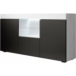 Lettiemobili - buffet de salon bas avec led bleue 135x72x34cm meuble de rangement modle sefora couleur ...