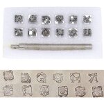 Lettre � frapper, outil de poin�onnage, poincon metal a frapper, 12 pi�ces en cuir artisanat en alliage ...