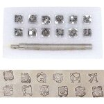 Lettre � frapper, outil de poin�onnage, poincon metal a frapper, 12 pi�ces en cuir artisanat en alliage ...