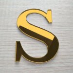 Lettre d�corative miroir or en plexiglass 10 cm ? fixation adh�sive double face ? pour personnaliser ...