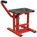 Homcom ? l�ve moto b�quille d'atelier hauteur r�glable 30 - 40 cm ? charge max 150 kg ? acier rouge et ...