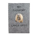 Lhassa apso - protge passeport pour chien, protge document, cadeau voyage d'art - dog