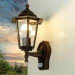Licht - erlebnisse - applique d'ext�rieur paris de couleur cuivre en design rustique avec d�tecteur de ...