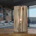Licht - erlebnisse - lampe de table design bois flott� pi�ce unique travail manuel e27 bois naturel