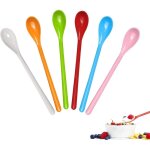 Lieblich lot de 6 cuillres longues multicolores en plastique longues et rutilisables - cuillres  ...