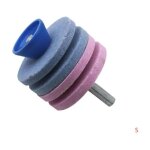 Affteur de tondeuse  gazon lectrique double - deck, 4 ttes d'afftage (2 poudre, 2 bleu), pour affter ...