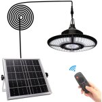 Lifcausal - lampadaire pendulaire solaire  136 leds, avec tlcommande, ip65 tanche, pour garage, hangar, ...