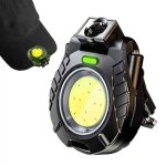 Lumire pour casquette en technologie noire, rechargeable et tanche, pour pche, camping et travaux ...