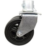 Lifcausal - roue de remplacement pour cric de remorque caster avec broche, argent et noir, 2000 lbs