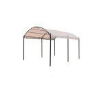 Lifeingarden - gazebo carport en me'tal et fer avec tissu polyester 3x4 mt e'cru hauteur maximale 2, ...