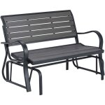 Banc coulissant d'extérieur, balancelle pehd, gris - lifetime Banc coulissant d'extérieur, balancelle pehd, gris - lifetime