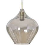 Light&living - suspension - rakel - bronze - verre verre fum� -