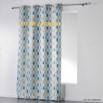 Ligne decor - lot de 2 rideaux a oeillets 140 x 260 cm polyester imprime palpito blanc