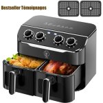 Friteuse à air sans huile 11l 2800w, airfryer 2 tiroir de cuisson indépendant, technologie rapide air ... Friteuse à air sans huile 11l 2800w, airfryer 2 tiroir de cuisson indépendant, technologie rapide air ...