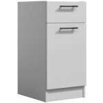 Tendencio - lila - meuble de cuisine bas 40 cm 1 porte 1 tiroir blanc mate