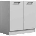 Tendencio - lila - meuble de cuisine bas 80 cm 2 portes blanc mate Tendencio - lila - meuble de cuisine bas 80 cm 2 portes blanc mate