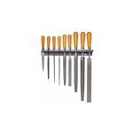 Jeu de 9 limes a manche bois + support facom stu