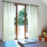 Thedecofactory - linx - rideau � oeillets effet chin� m�tallis� blanc 140x250