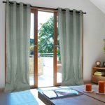 Thedecofactory - linx - rideau � oeillets effet chin� m�tallis� gris 140x250