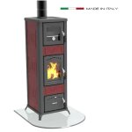 Lincar alice 490 az pole  bois avec puissance du four 6, 6 kw couleur rouge
