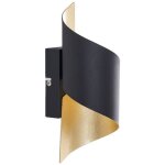 Lindby ? applique murale � intensit� variable en m�tal noir et or ? abat - jour torsad� ? 24 cm ? pour ...
