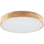 Lindby - plafonnier � intensit� variable 'tanju' en bois pour salon & salle � manger