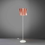 Linea zero - pied de lampadaire et tige en m�tal abat - jour folio cuivre diam�tre 40x h164 cm