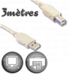 Cable usb 2. 0 a male / type b male 3m