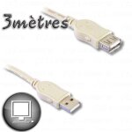 Rallonge usb 2. 0 a femelle vers a male 3m