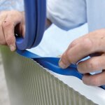 Liner piscine gr� ovale 500 x 350 x h. 120 cm - rail d'accroche - bleu