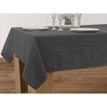Le linge de jules - nappe anti - taches froiss�e gris anthracite - rectangle 150 x 240 cm
