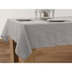 Le linge de jules - nappe anti - taches froiss�e gris perle - rectangle 150 x 240 cm