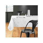 Nappe de no�l rectangle - tissu antitache / imperm�able ? sapin argent ? diff�rentes tailles - blanc ...