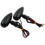Linghhang - 1 paire (coque noire noire) clignotants moto clignotants en m�tal voyants mini ampoule ambre ...