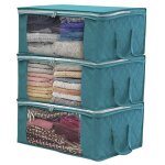 Linghhang - 3 pices, bleu) sac de rangement pliable pour vtements, 49 x 36 x 21 cm, sac de rangement ...