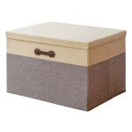 Linghhang - bote de rangement pliante en tissu gris clair 30l (40x30x25cm) garde - robe de maison