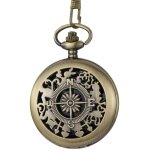 Linghhang - boussole classique, montre de poche r�tro vintage portable en or, �quipement d'aventure d'alpinism ...