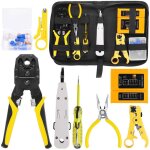 Linghhang - kit portatif rj45 rj11 rj12 kit d'outils de r�paration r�seau avec testeur de c�ble pince ...