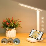 Linghhang - lampe de bureau de lecture  led avec commande tactile, 3 modes de couleur, lampe de chevet ...