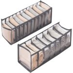 Linghhang - organisateur de tiroirs pliable 2 pices (gris), tiroirs pour ranger chaussettes, sous - ...