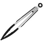 Linghhang - pince cuisine professionnel, 23 cm noir pince barbecue en acier inoxydable et silicone alimentaire ...