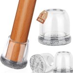 Linghhang - protege pied de chaise, embout de chaise transparent patins pour chaises avec feutre, tampon ...