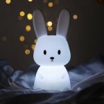 Linghhang - veilleuse en silicone petit lapin avec 7 changements de lumire, minuterie de chargement ...